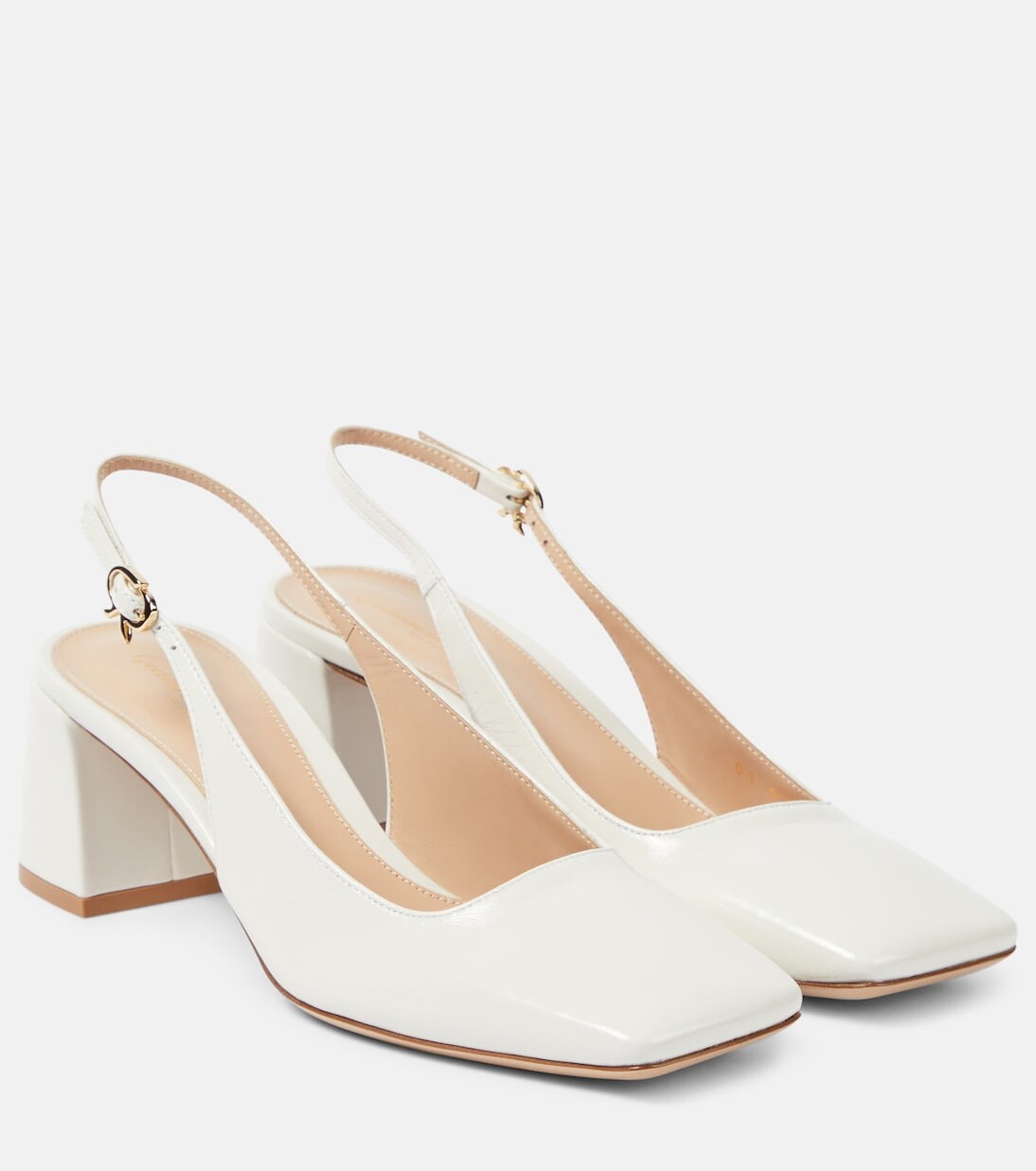 

Кожаные туфли с пяткой на пятке Gianvito Rossi, белый