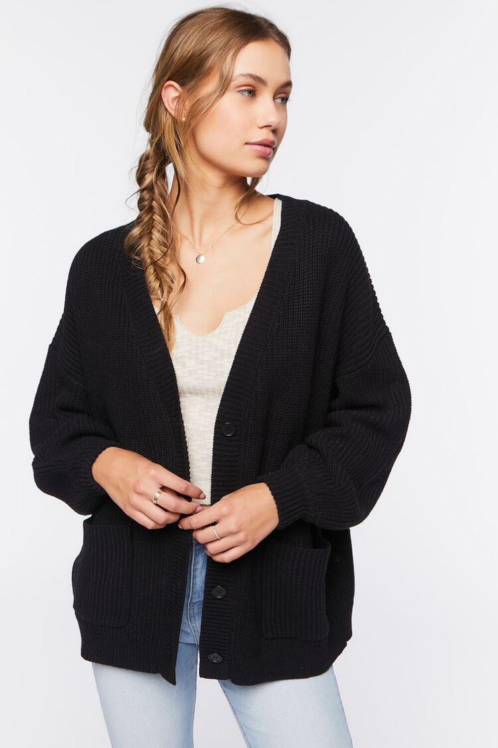 

Кардиган с заниженными рукавами Forever 21, черный
