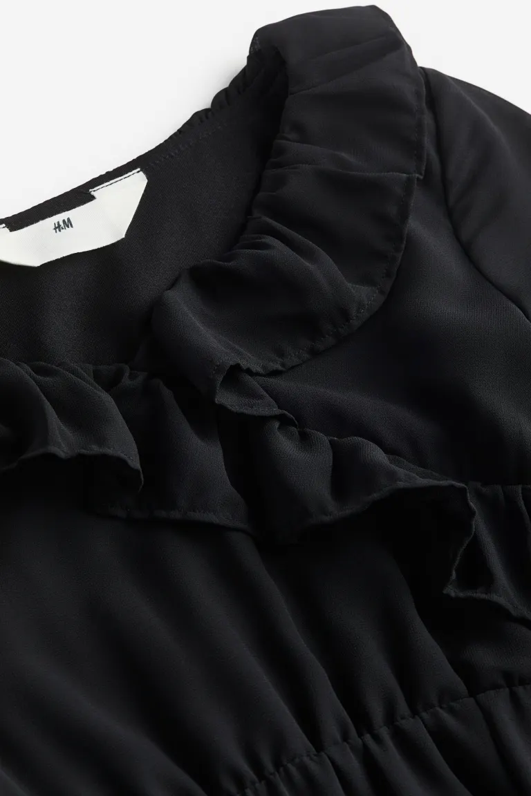 Платье с рюшами H&M, черный