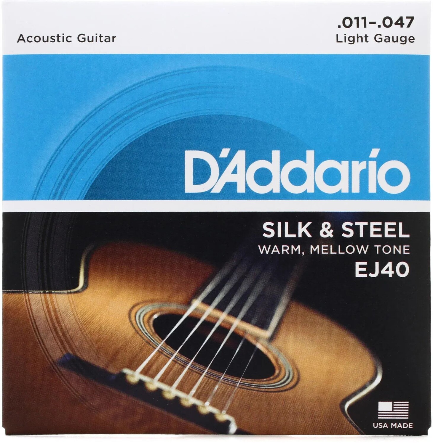 

Струны D'Addario EJ40 для фолк-акустической гитары из шелка и стали — .011-.047 светлые