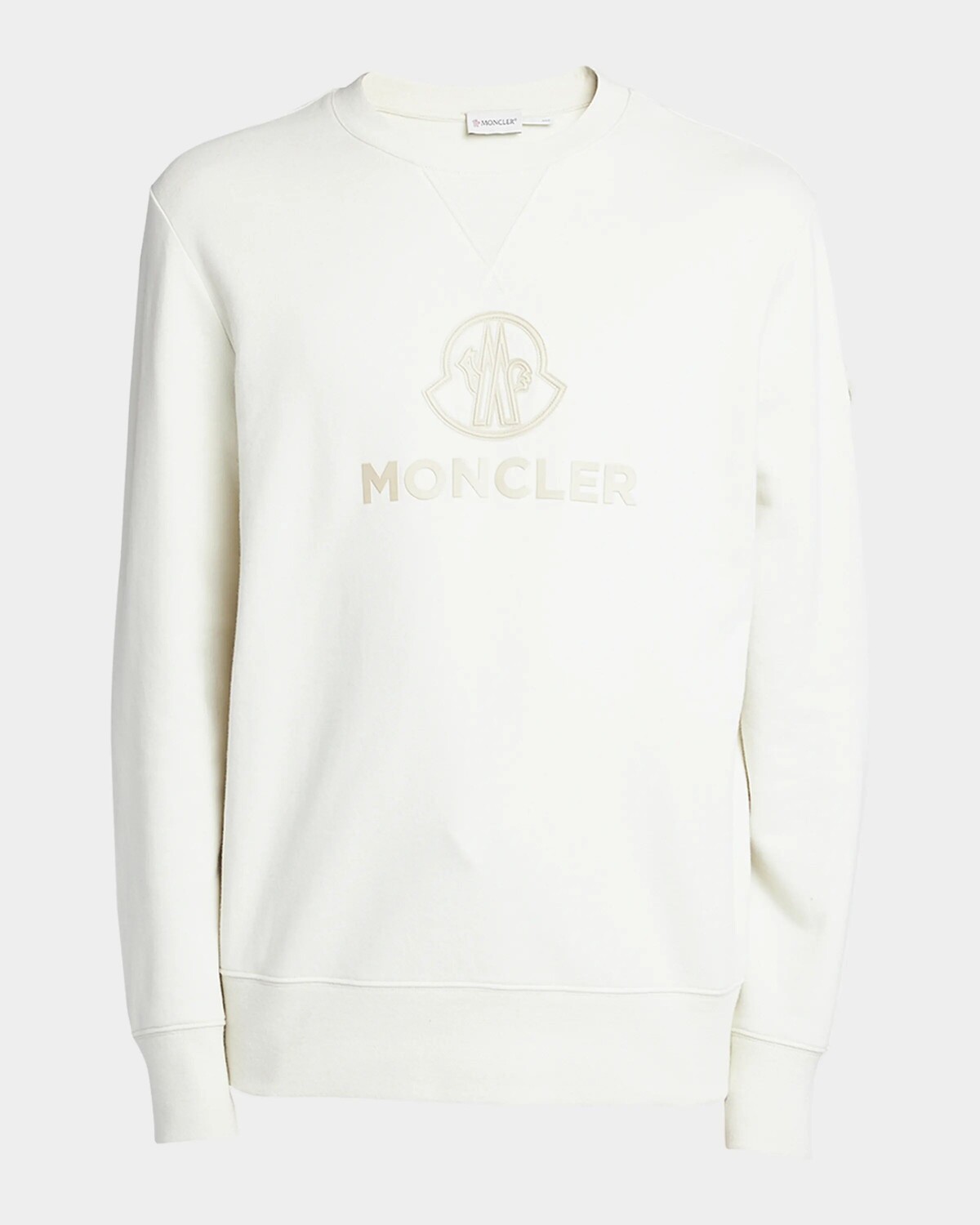 

Мужской свитшот с нашивкой-логотипом Moncler, белый
