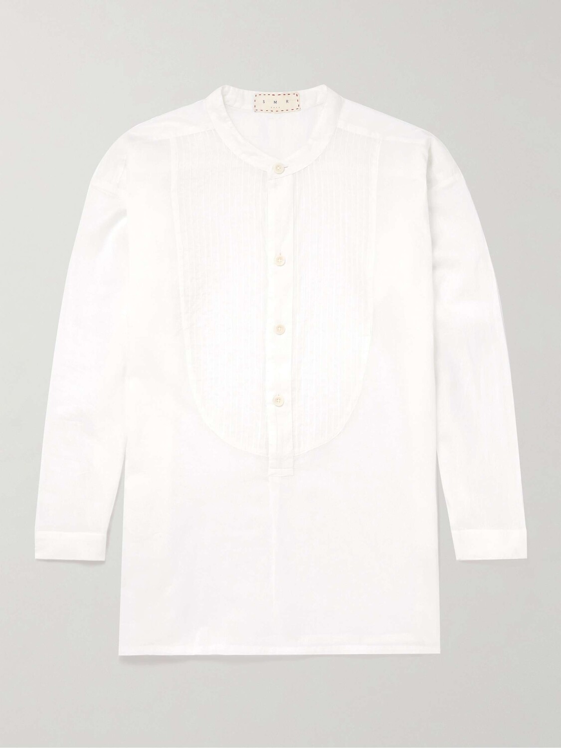 

Рубашка Cavalet Grandad-Collar Bib-Front из хлопка и вуали Smr Days, белый