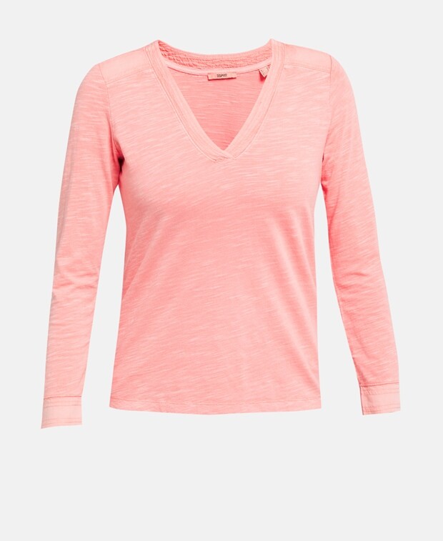 

Топ с длинными рукавами Esprit, розовый