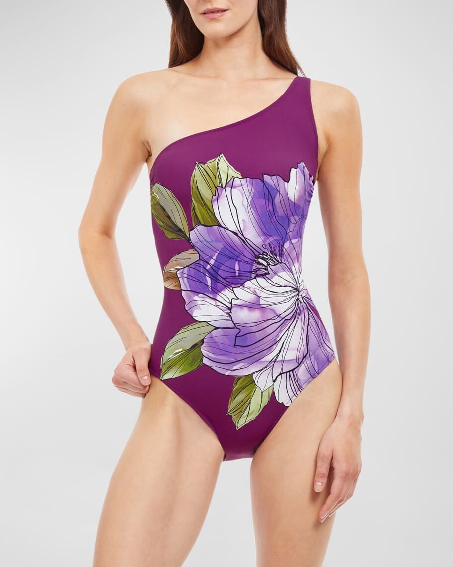 

Слитный купальник Wild Flower с открытыми плечами Gottex, Коричневый