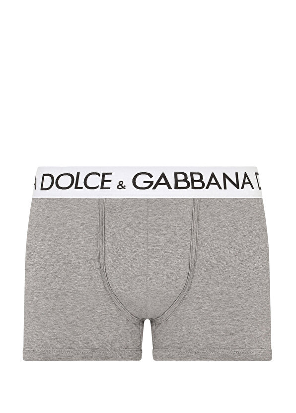Серые мужские боксеры с меланжевым логотипом Dolce&Gabbana
