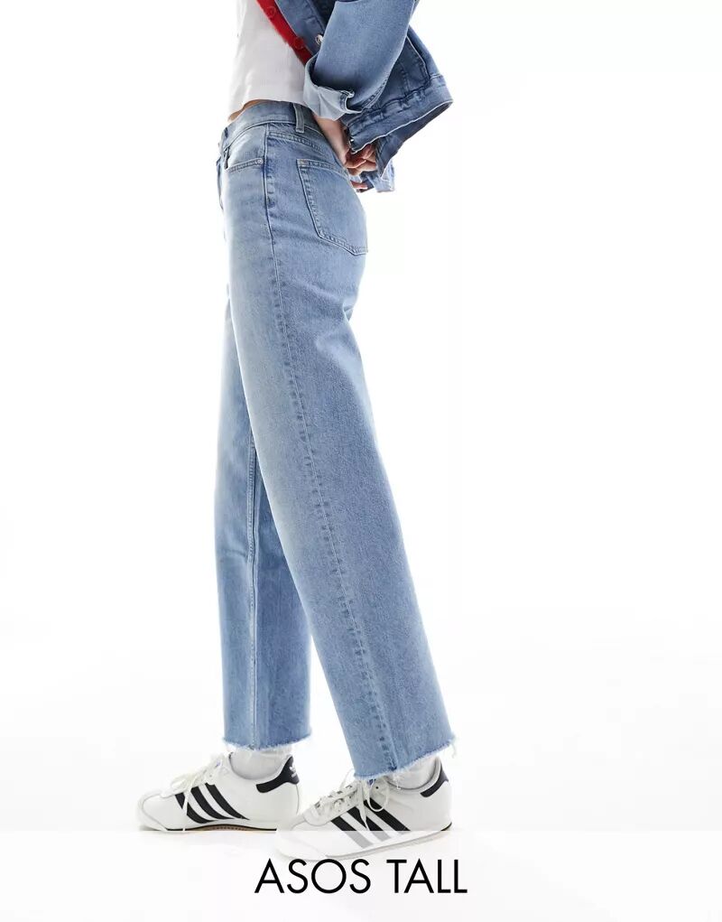 Синие укороченные джинсы свободного кроя ASOS DESIGN Tall