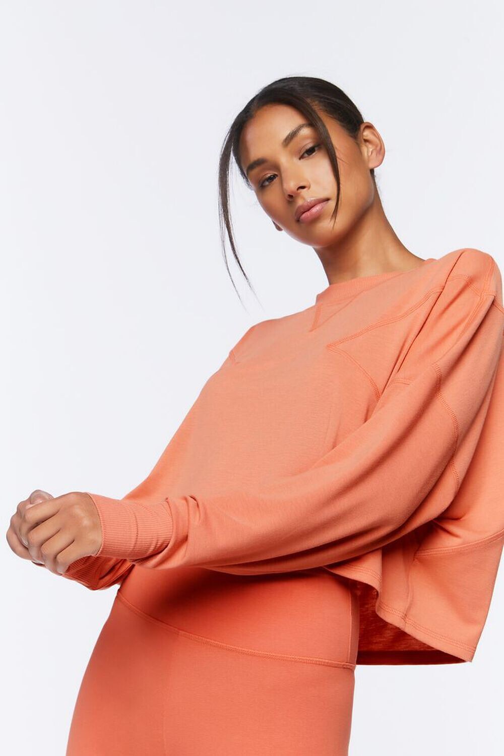 

Укороченный топ Active с длинными рукавами Forever 21, розовый