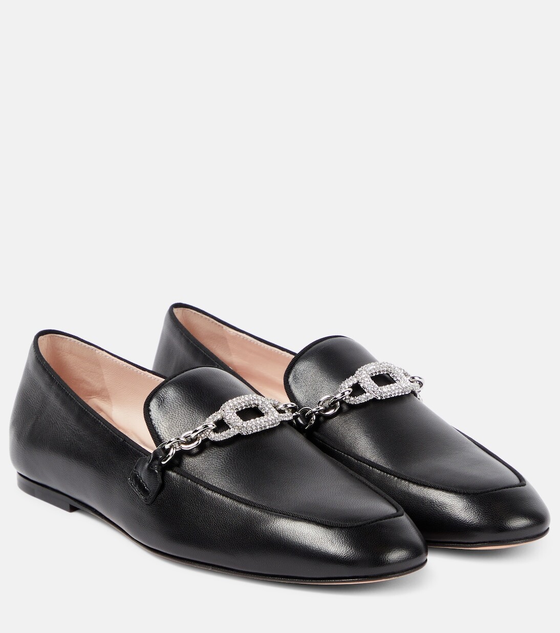 

Кожаные лоферы с украшением Roger Vivier, черный