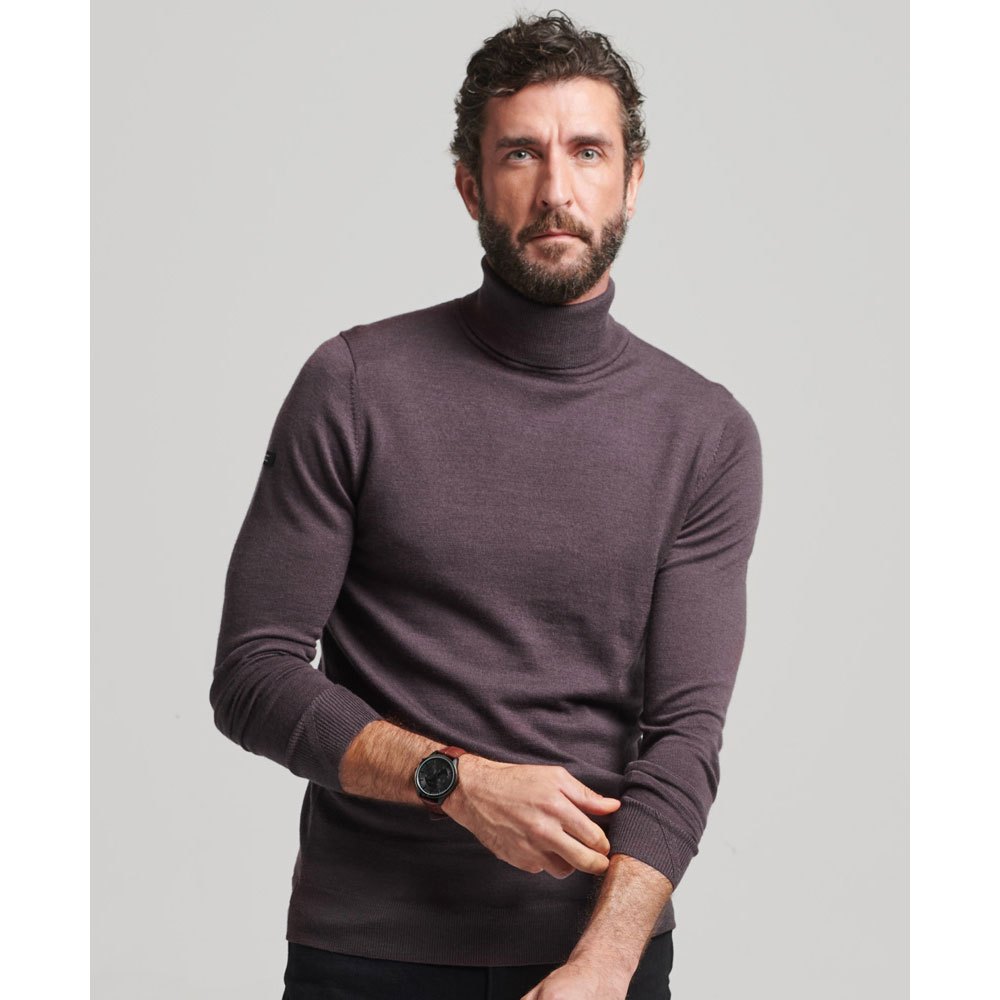 Свитер Superdry Studios Merino Roll Neck, серый свитер superdry studios chunky roll neck бежевый