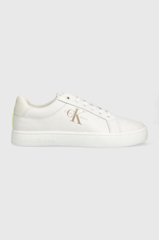 

Кожаные кроссовки CLASSIC CUPSOLE FLUO CONTRAST Calvin Klein Jeans, белый