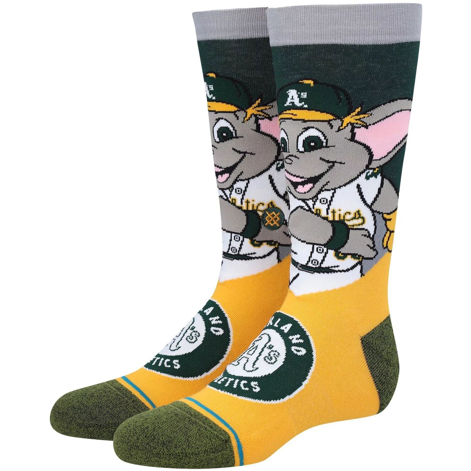 

Тканые носки с изображением талисмана Youth Stance Oakland Athletics Unbranded