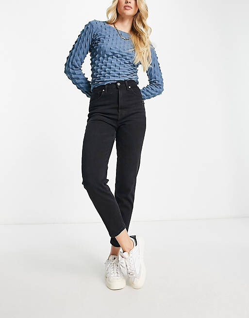 

Черные удобные джинсы для мамы Bershka Tall