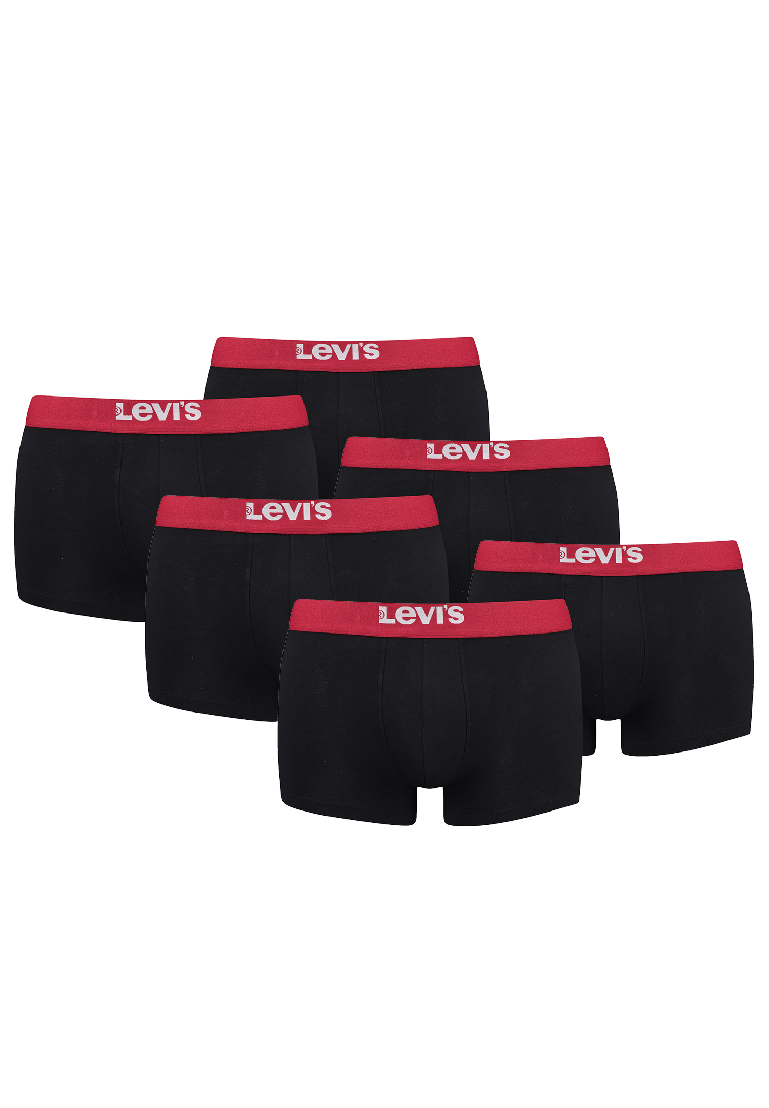 Боксеры Levi´s Boxershorts LEVIS MEN SOLID BASIC TRUNK ORGANIC CO 6 шт, цвет Black/Red levi s levi’s® red™ overall