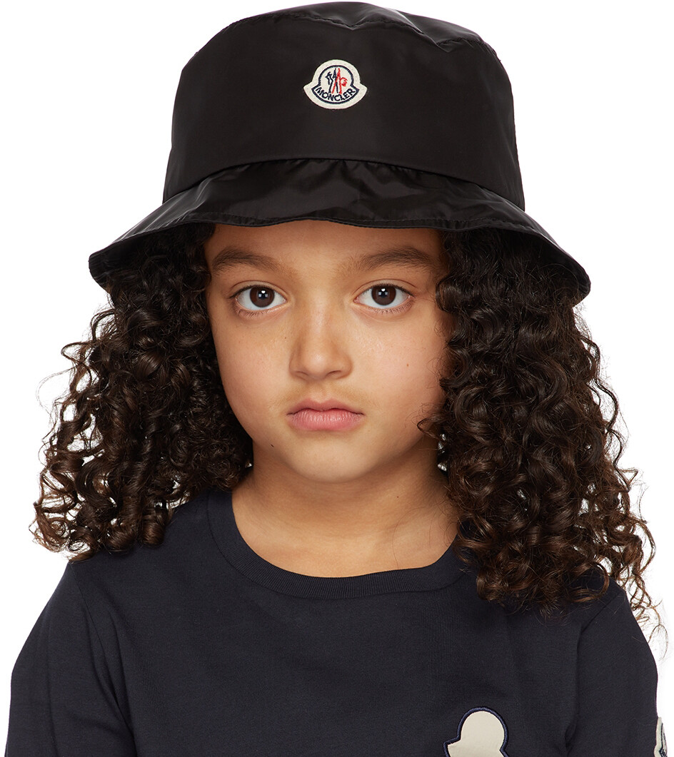 

Детская черная нейлоновая панама Черная Moncler Enfant