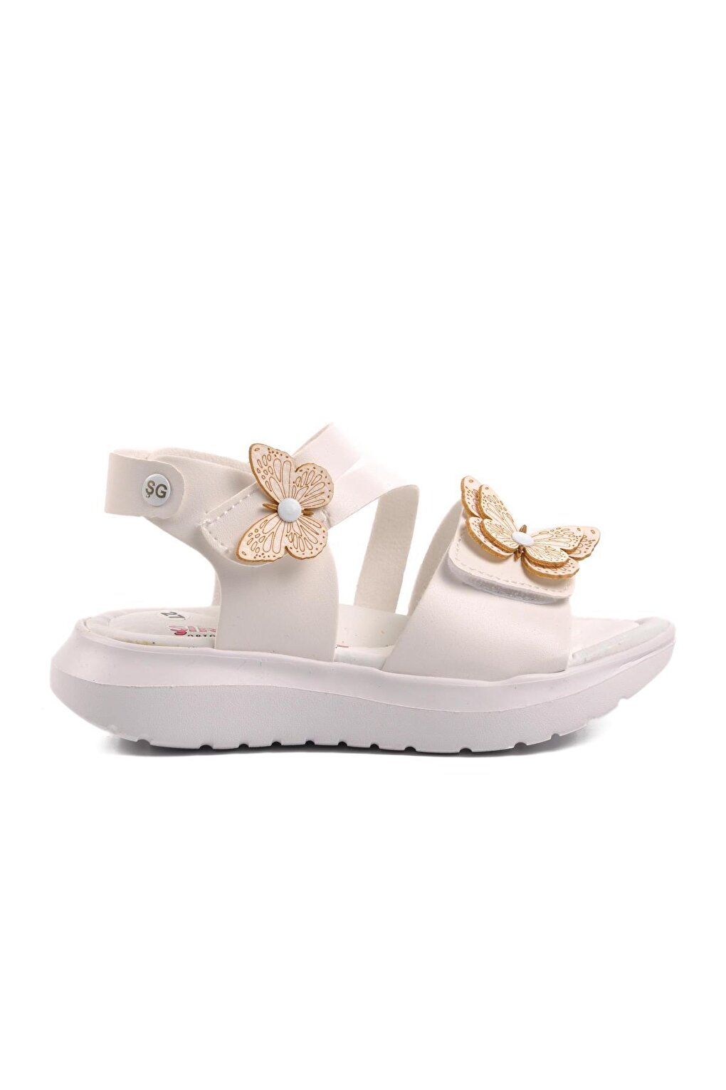 цена Şng 8000-P Белые сандалии для девочек с узором бабочки Ayakmod