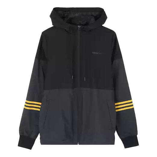 

Куртка adidas neo Casual Sports Splicing hooded Windproof Jacket Black, черный