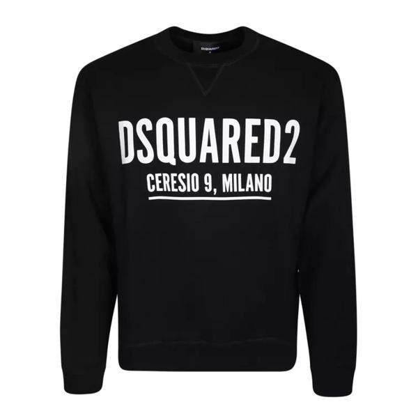 

Футболка roundneck sweatshirt with logo print Dsquared2, черный