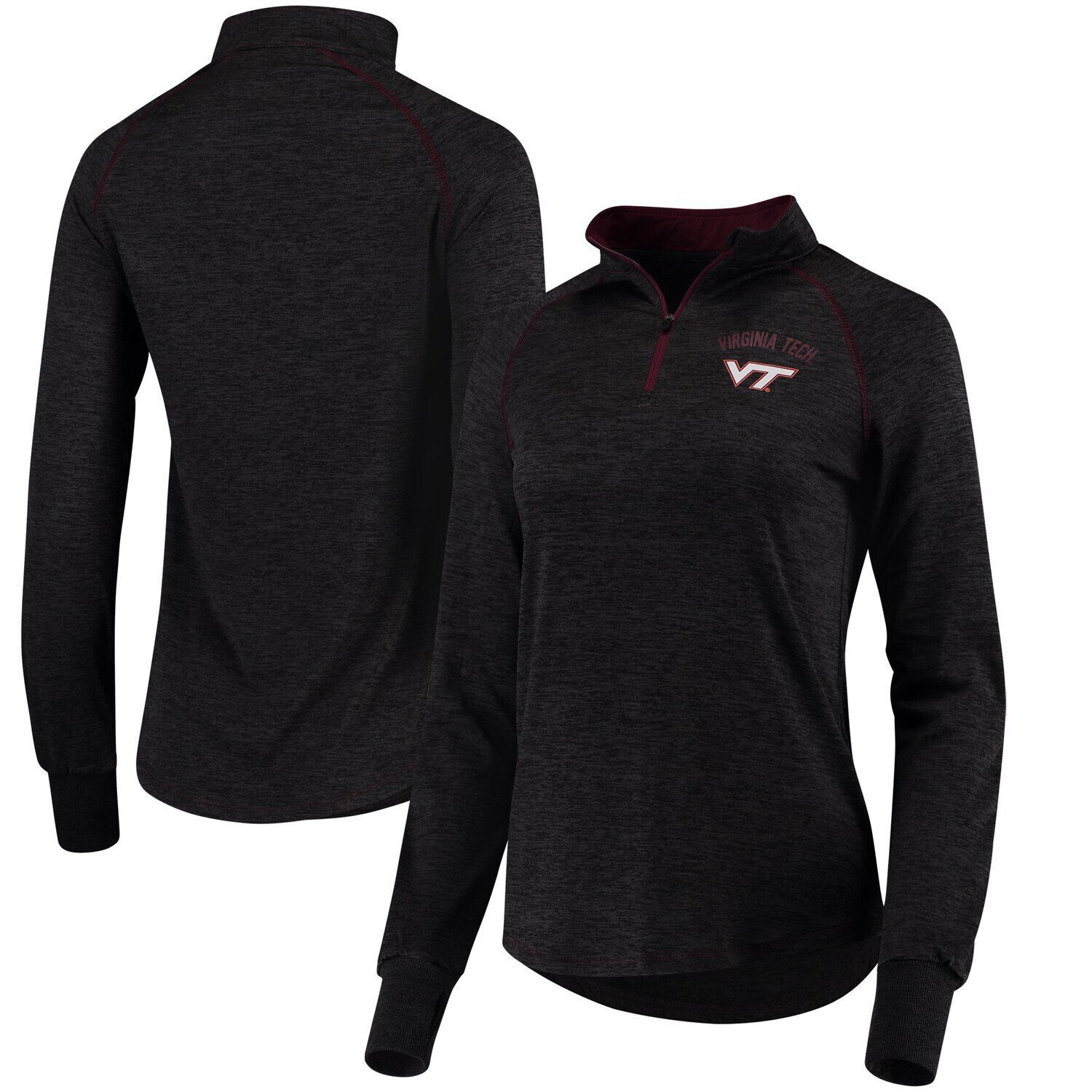 

Женская черная куртка Colosseum Virginia Tech Hokies Bikram с длинным рукавом и молнией 1/4 Colosseum, Черный
