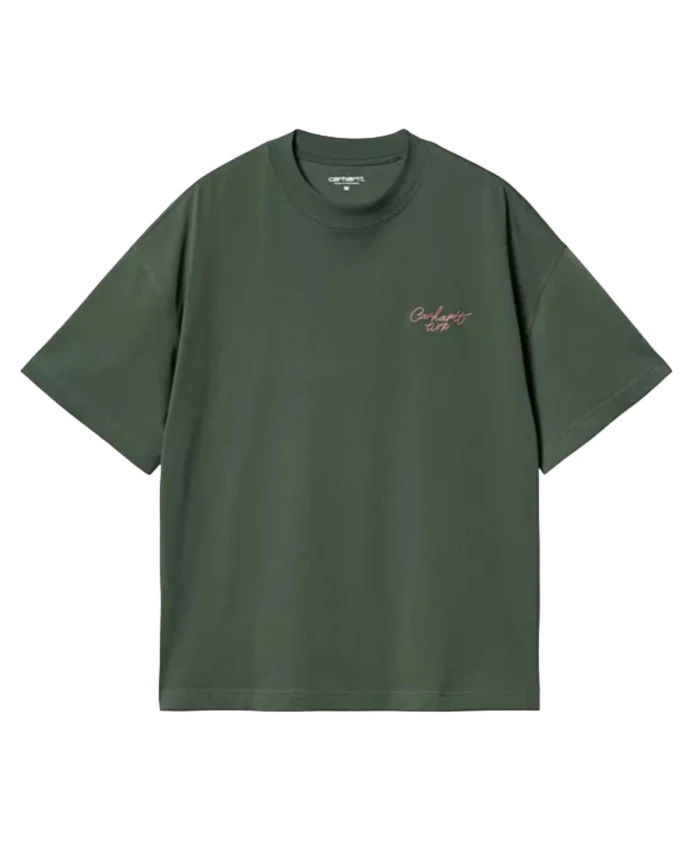 

Футболка с фирменным сценарием пыльная роза Carhartt Wip, зеленый