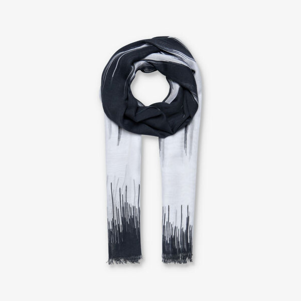 

Однотонный тканый шарф с бахромой и необработанной отделкой Leem, черный