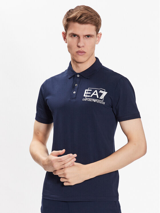 

Рубашка поло стандартного кроя Ea7 Emporio Armani, синий