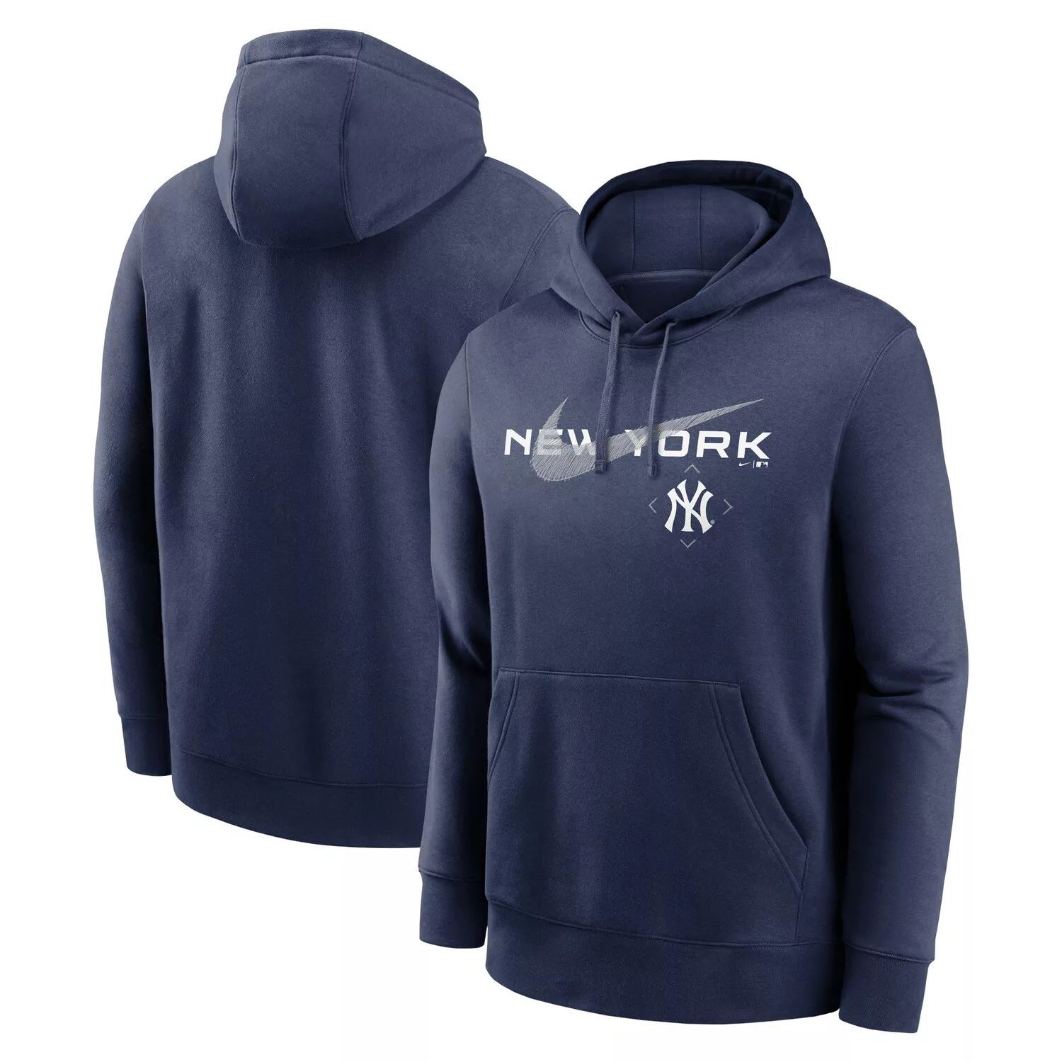 

Мужской темно-синий пуловер с капюшоном New York Yankees Big & Tall Over Arch Nike