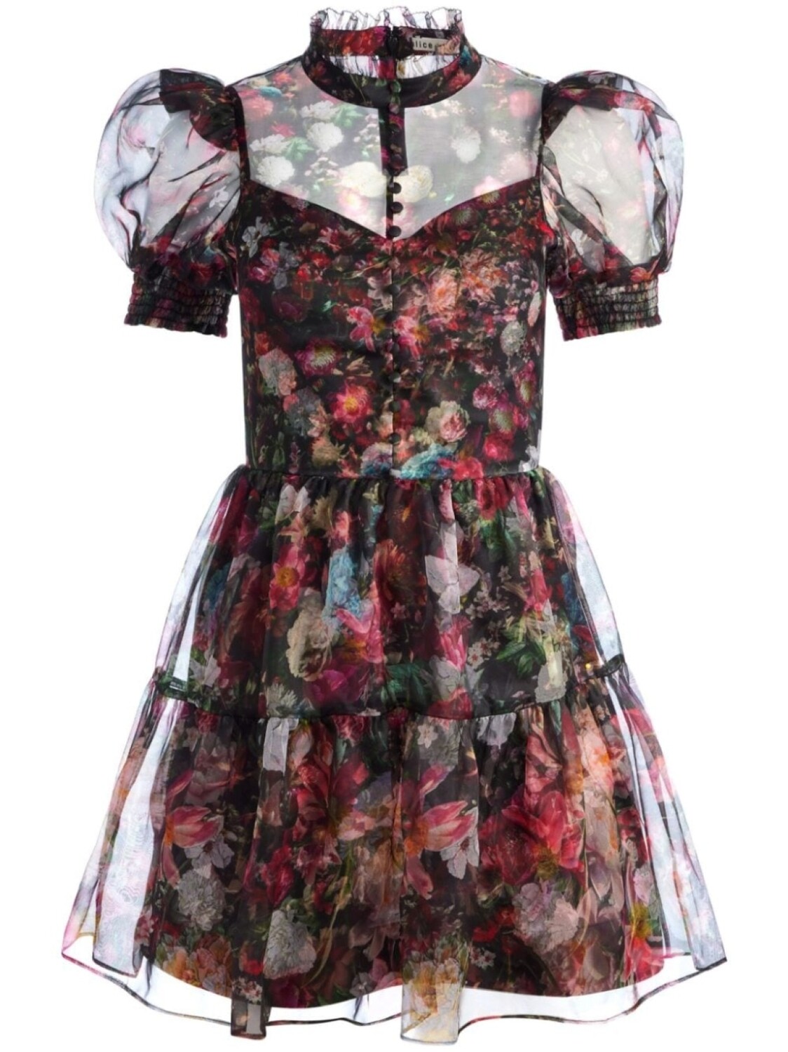 

alice + olivia платье Vernita с цветочным принтом, черный
