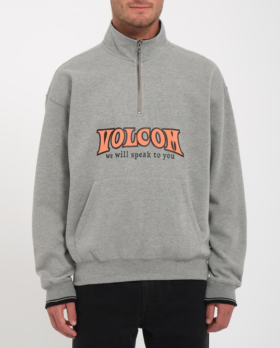 

Серая мужская толстовка на молнии Volcom, светло-серый