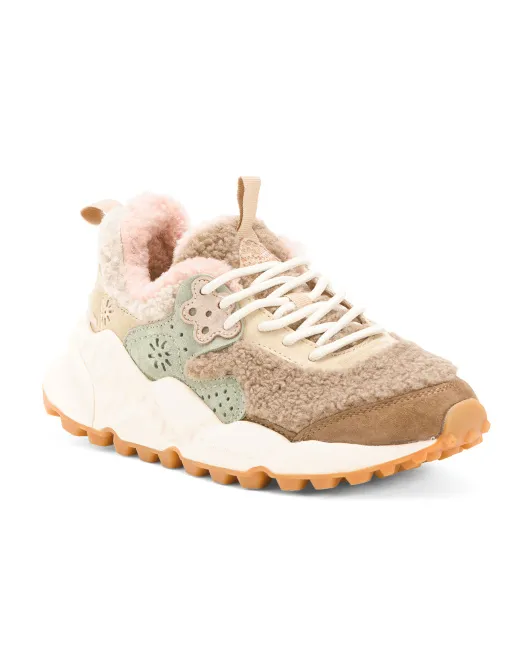 

Kotetsu Suede Teddy Sneakers Flower Mountain, бежевый