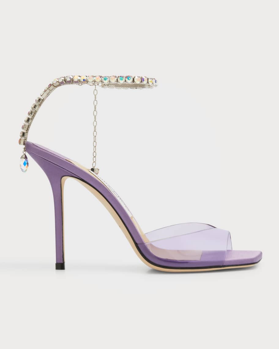 

Сандалии Saeda с прозрачными кристаллами и ремешком на щиколотке Jimmy Choo