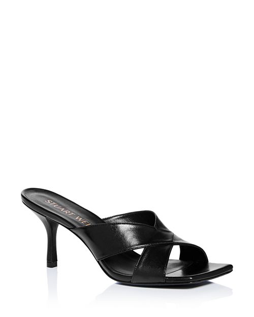 Женские босоножки без шнуровки Carmen 75 на высоком каблуке Stuart Weitzman, цвет Black