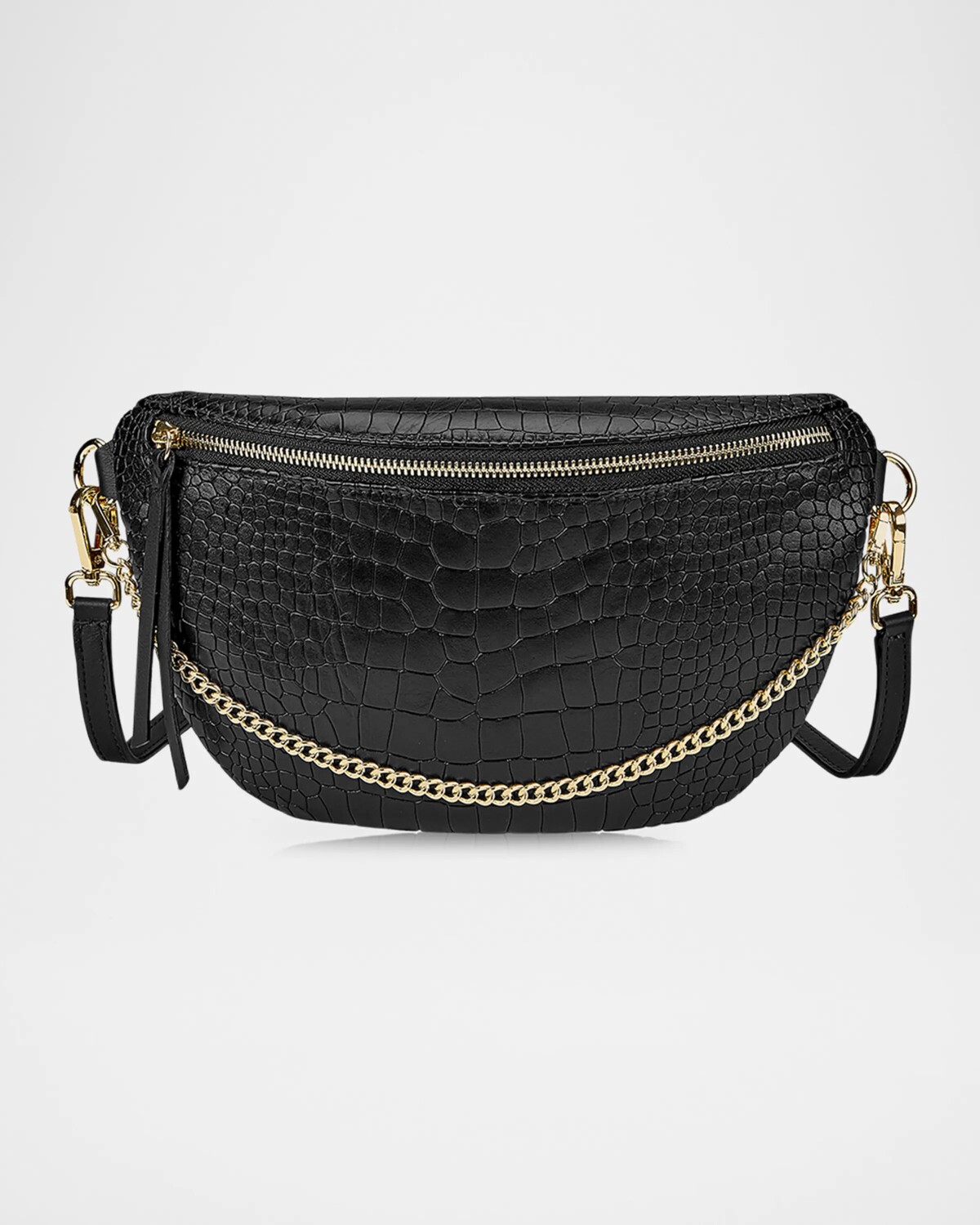 

Сумка на плечо Beck Sling из кожи с тиснением под крокодила Gigi New York, черный