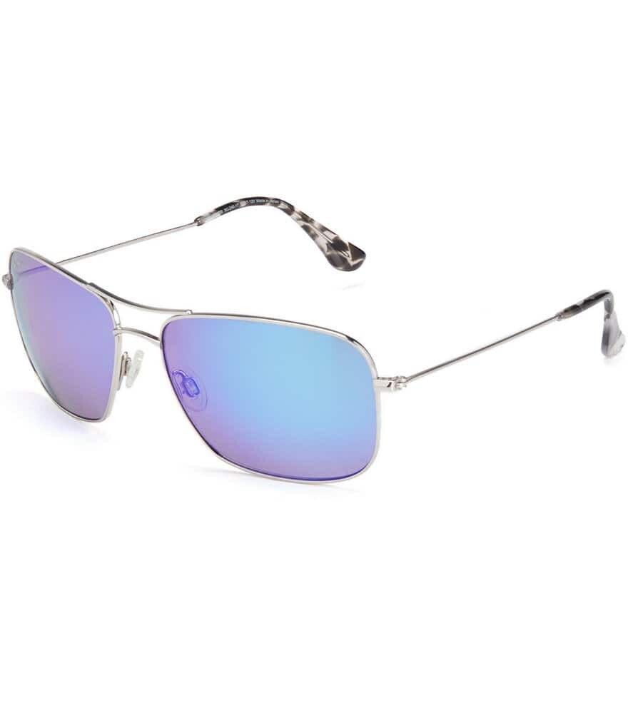 

Maui Jim Wiki Wiki Солнцезащитные очки PolarizedPlus2 Aviator 59 мм, серебро