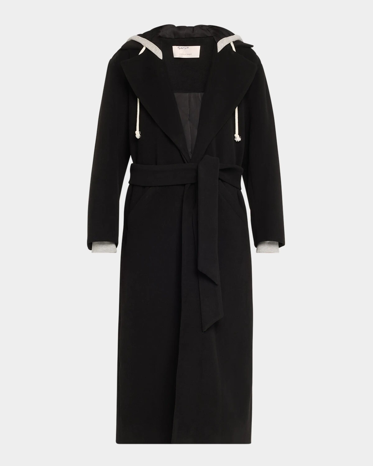 

Длинное пальто Vander с капюшоном Cinq A Sept, цвет Black Heather Grey