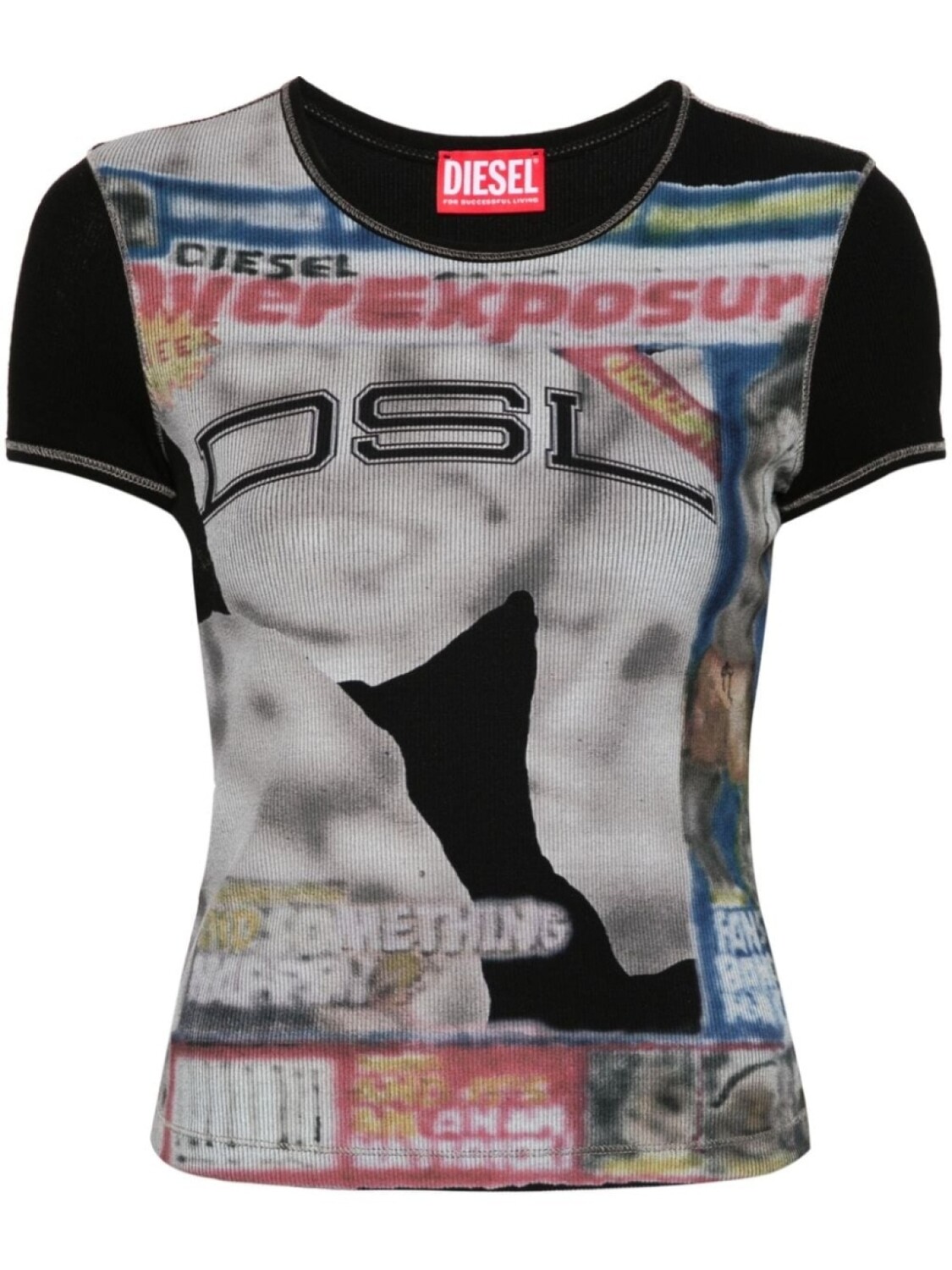 

Diesel футболка T-Ele с графичным принтом, черный