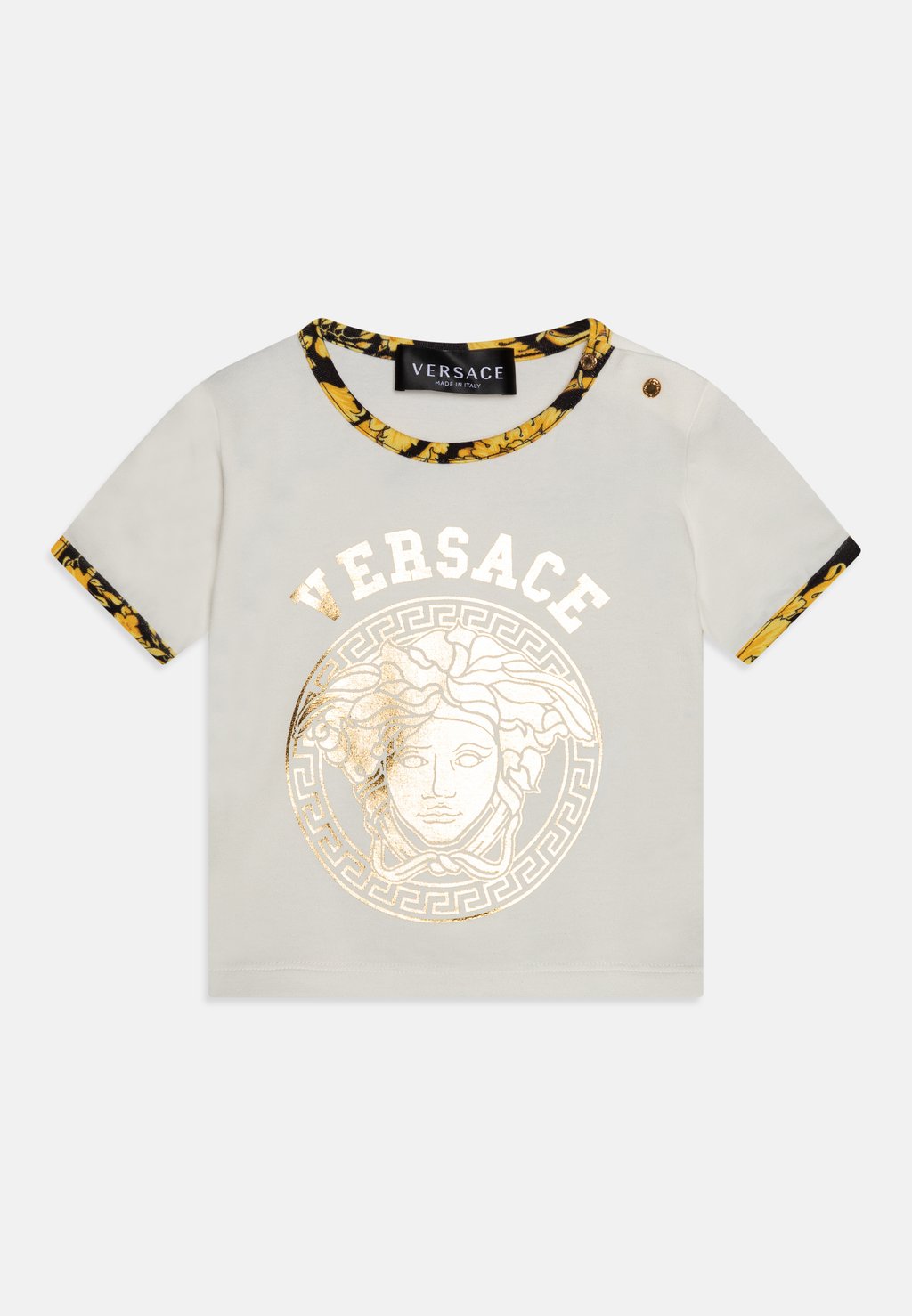 

футболка с принтом Baby Baroque Kids Medusa Logo Versace, цвет bianco/nero/oro