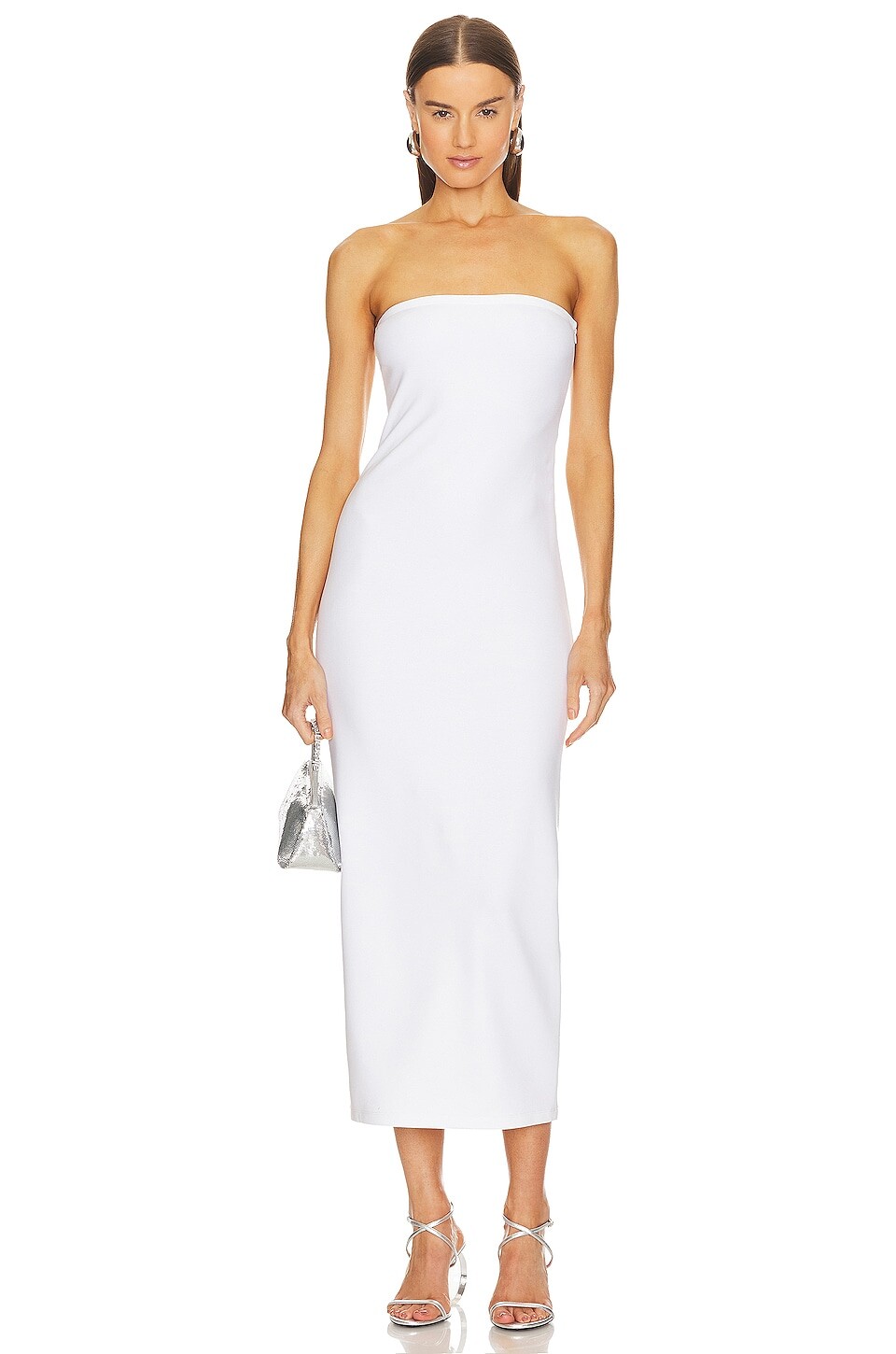 

Платье миди Victor Glemaud Strapless, белый