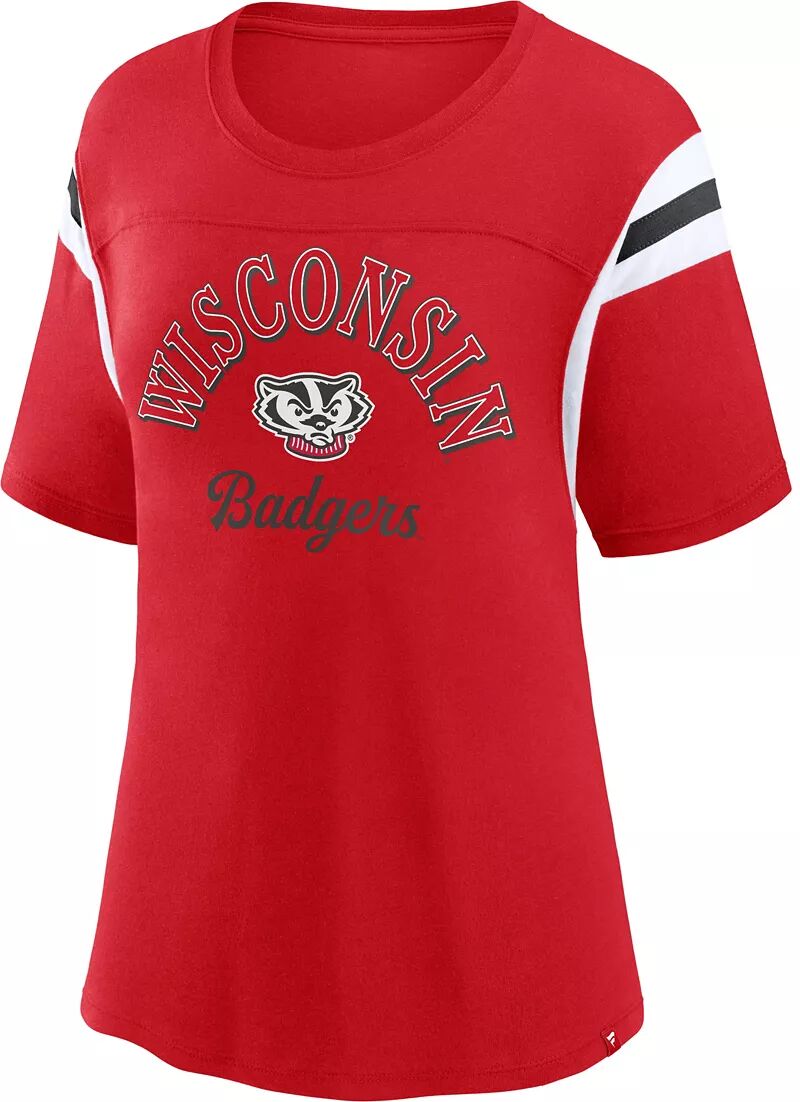 цена Красная футболка с цветными блоками BiBlend NCAA Wisconsin Badgers