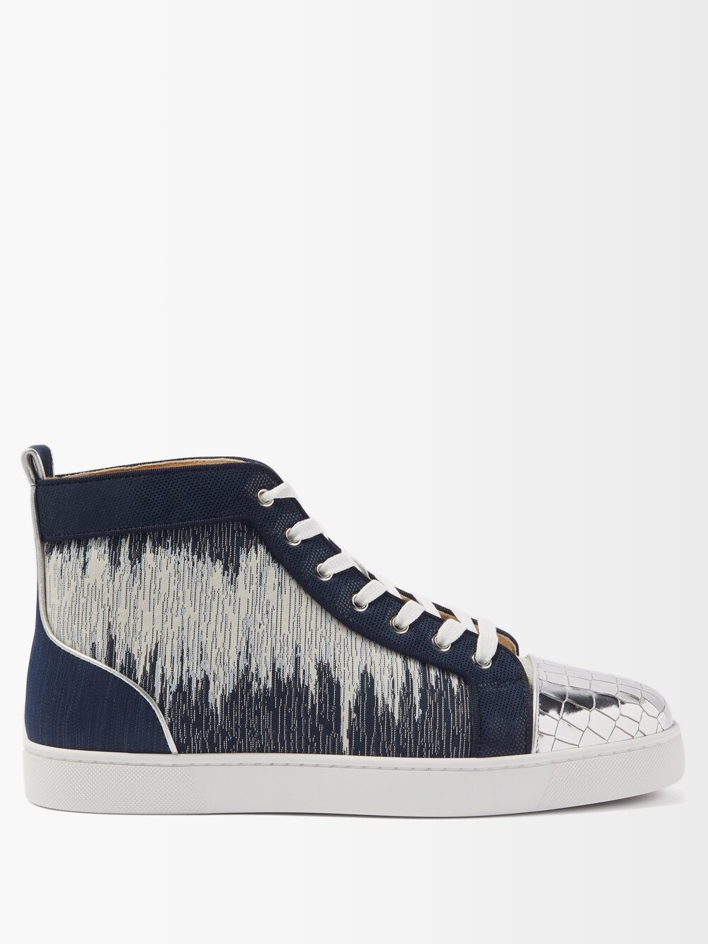 

Высокие жаккардовые кроссовки louis orlato Christian Louboutin, синий
