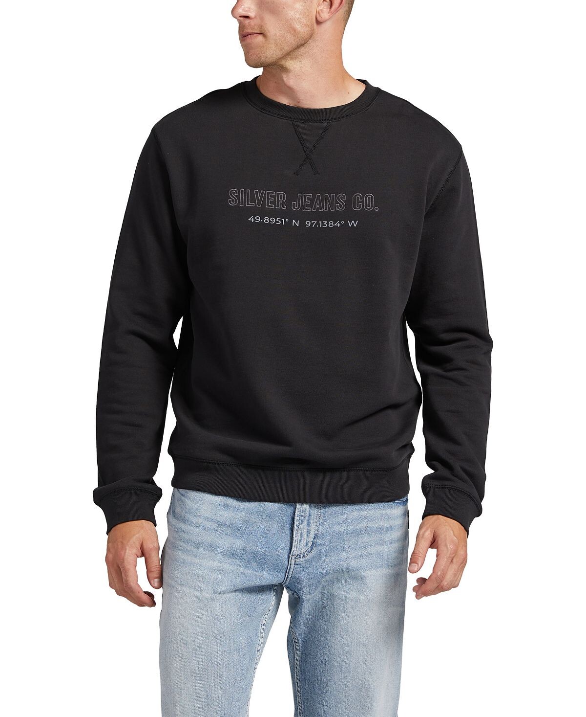 

Мужской свитшот с круглым вырезом Silver Jeans Co.