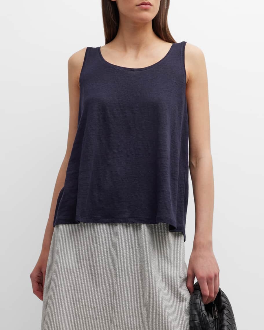 

Майка из органического льна с круглым вырезом Eileen Fisher