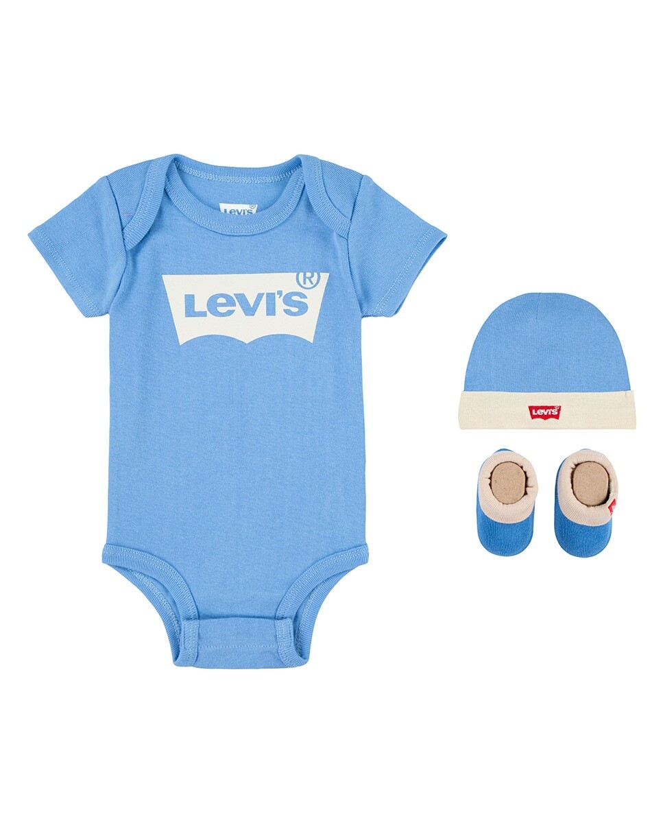 

Комплект боди из шапочки и пинеток для мальчика Levi's, синий