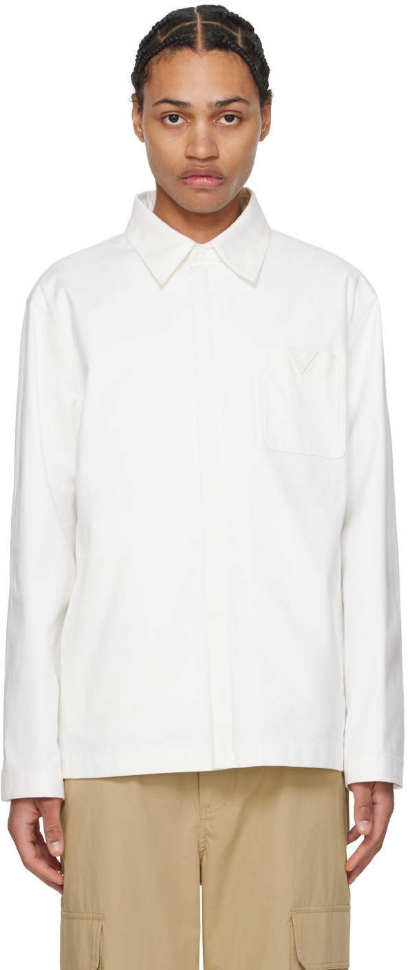 Белая куртка на молнии Valentino