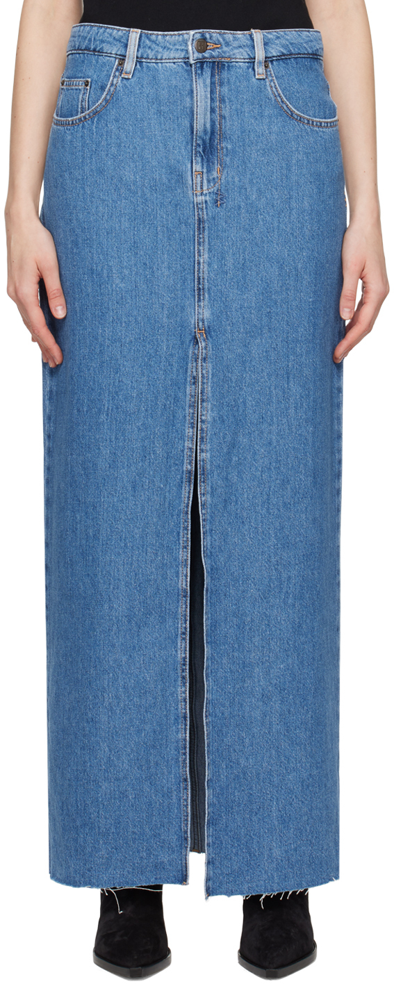 Синяя джинсовая длинная юбка Kara Ksubi