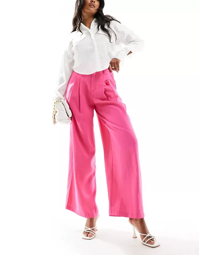 Ярко-розовые брюки широкого кроя Urban Revivo