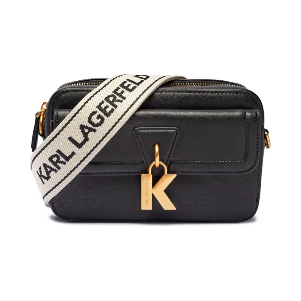 

Кожаная сумка-мессенджер Karl Lagerfeld, черный