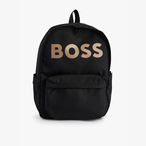 

Детский тканый рюкзак с логотипом Boss, черный