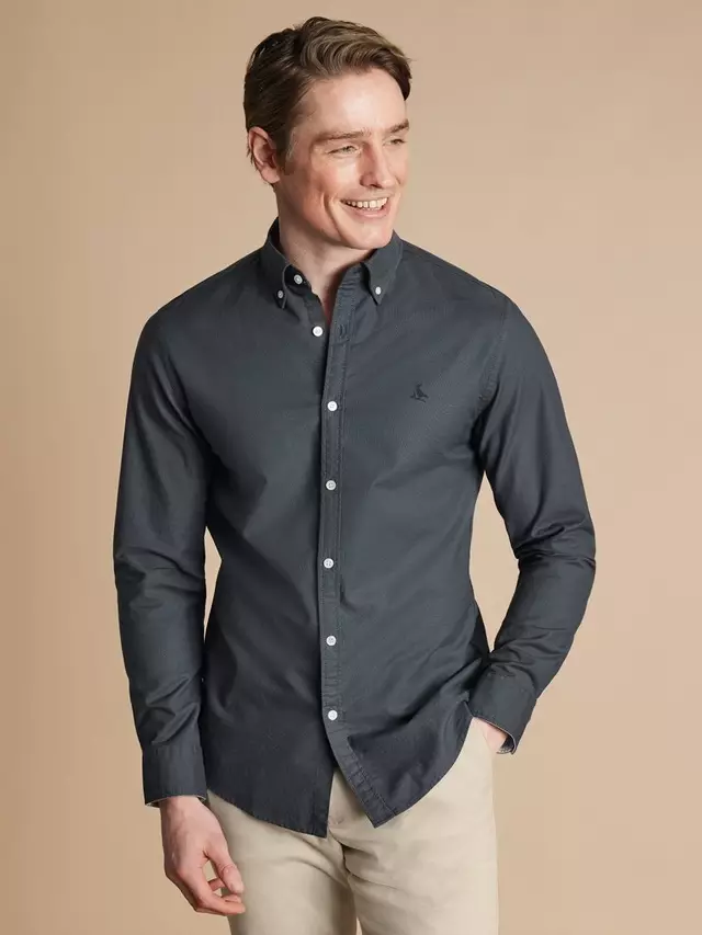 

Рубашка Charles Tyrwhitt Slim Fit Oxford, цвет slate grey