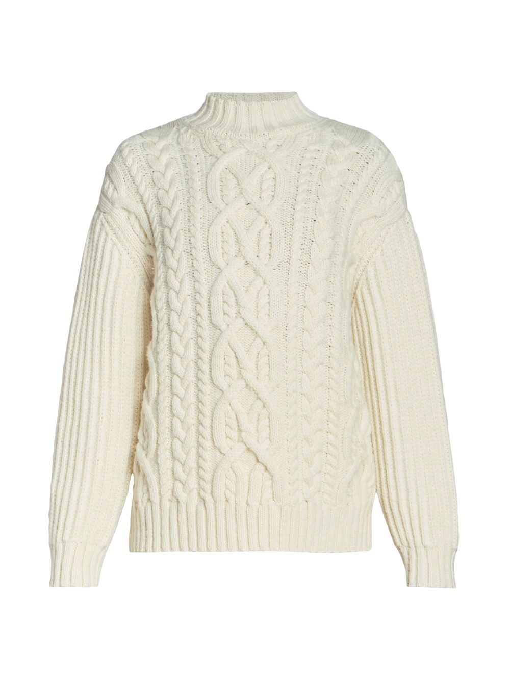 

Шерстяной свитер Teun с косой вязкой Dries Van Noten, экру, Серый