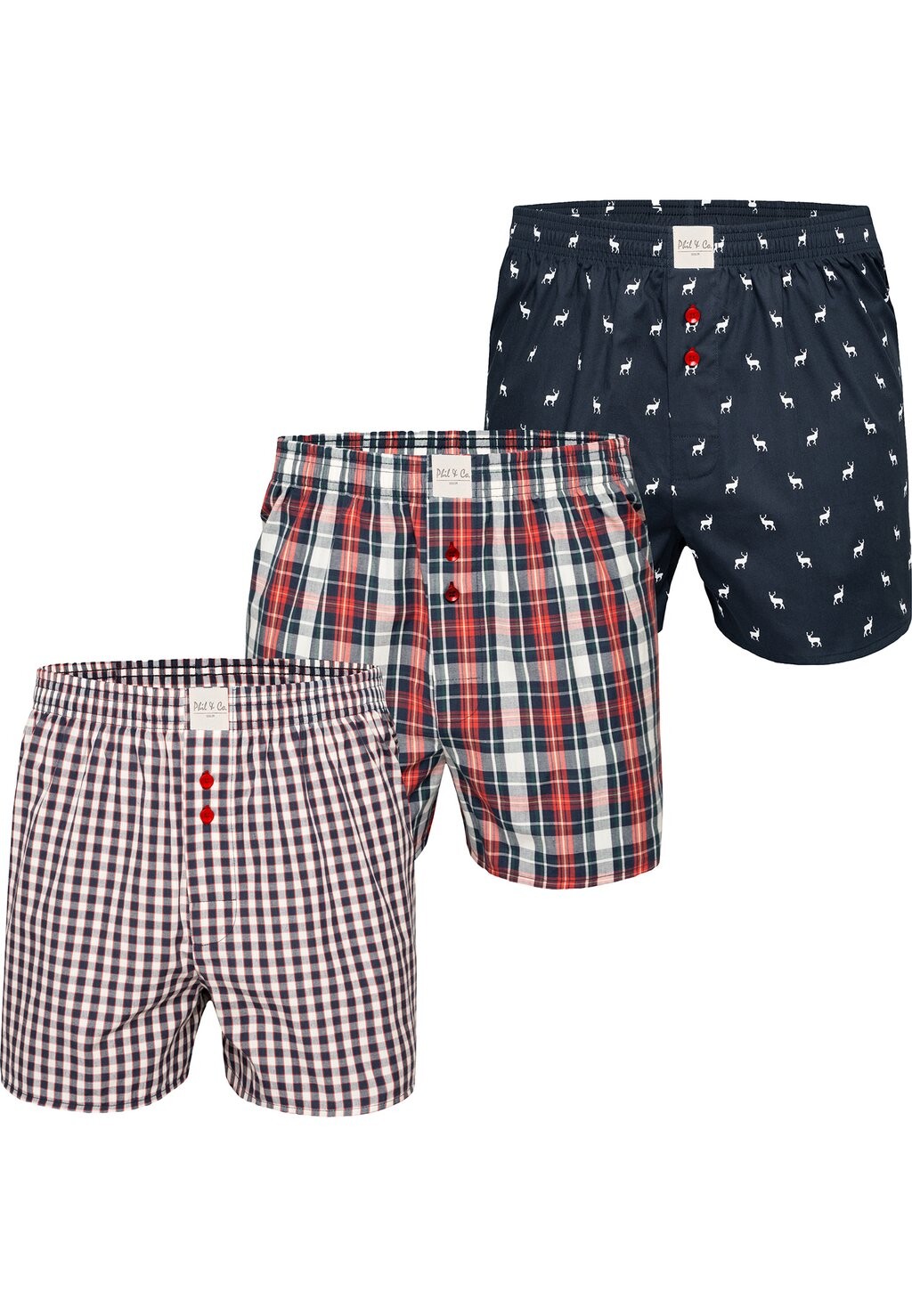 

Боксеры 3-PACK CLASSIC Phil & Co. Berlin, цвет red blue